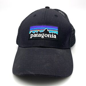 PATAGONIA BLACK MESH LOGO MENS BASEBALL CAP HAT ADJUSTABLE SNAP BACK ONE SIZE